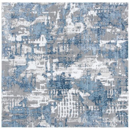 Safavieh 6 ft. 7 in. x 6 ft. 7 in. Lagoon Power Loomed Square Area Rug Grey & Blue LGN174F-7SQ